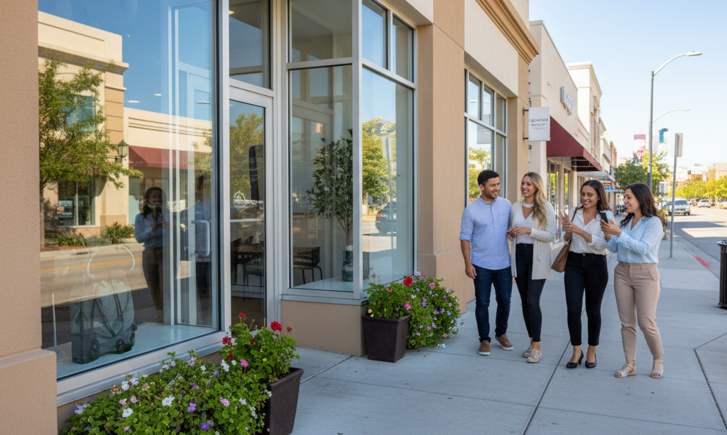 group of people walking beside a beautiful building