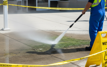 pressure washing grime and dirt