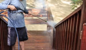 Pressure Washing a Timber