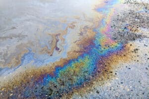 oil stain on pavement
