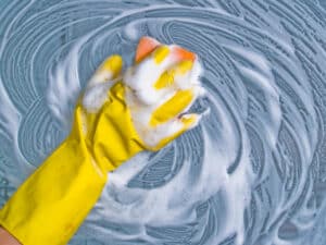 soap window cleaning