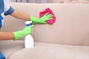 cleaning upholstery using mild cleaning agent